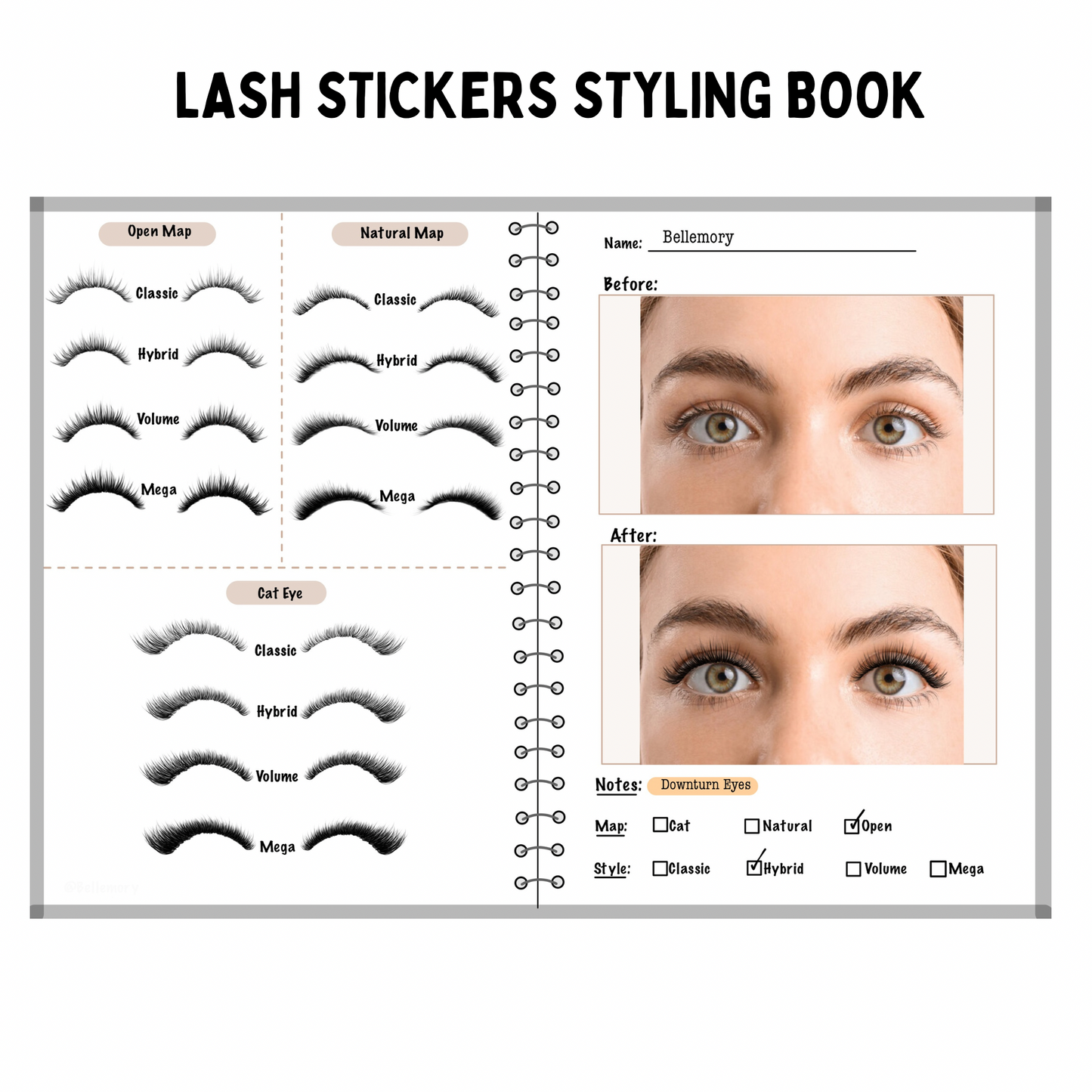 Lash Sticker Styling Notebook