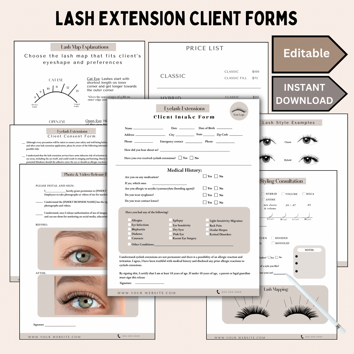 Eyelash Extension Client Forms