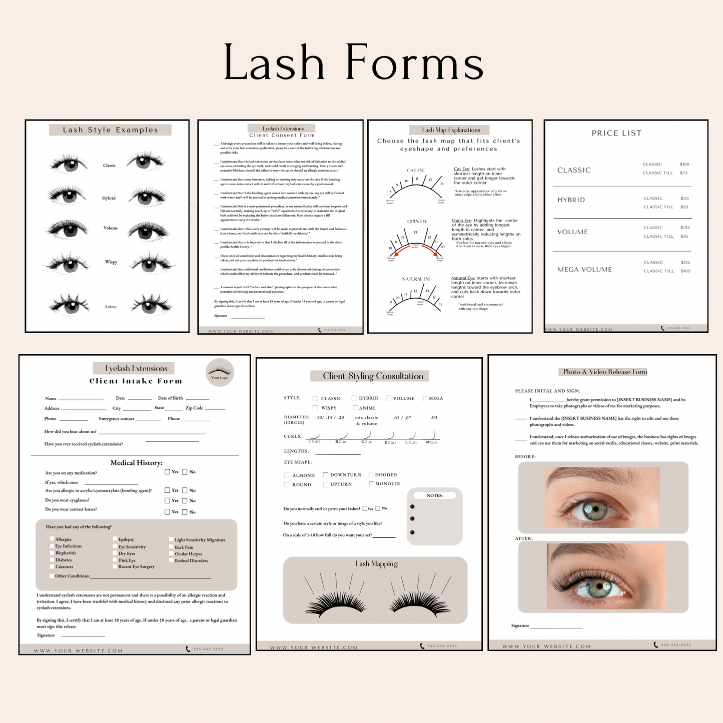 Eyelash Extension Client Forms