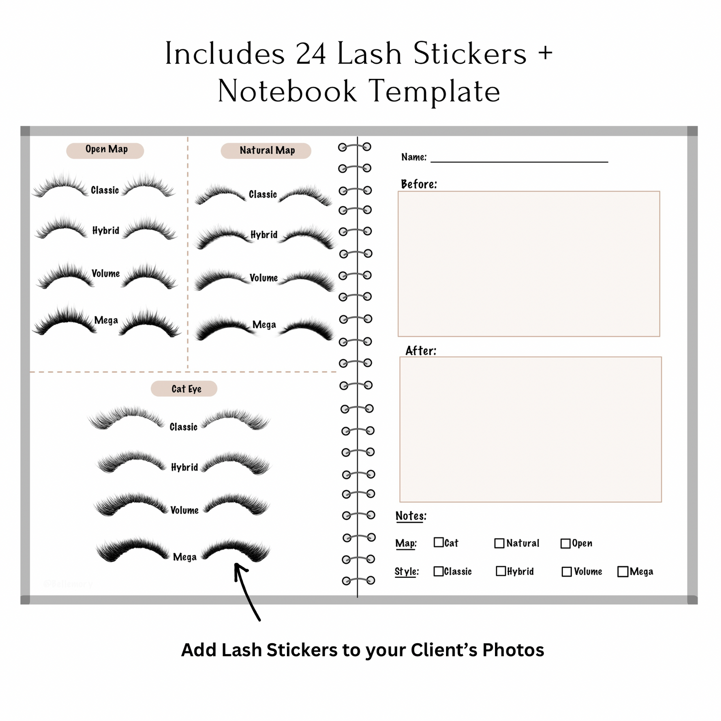 Lash Sticker Styling Notebook