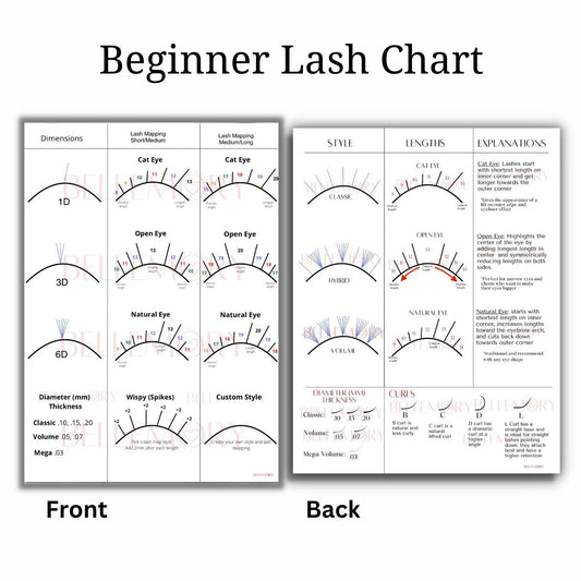 Beginner Lash Map (Laminated Chart)